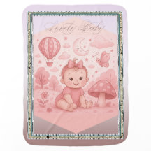 Custom "Lovely Baby" Pink Fleece Blanket