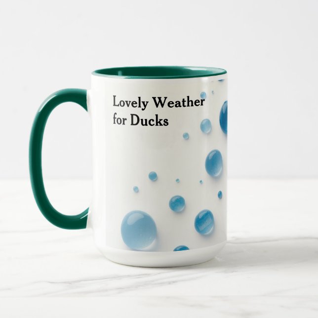 Custom Lovely Weather For Ducks Watercolor Mugg (Vänster)