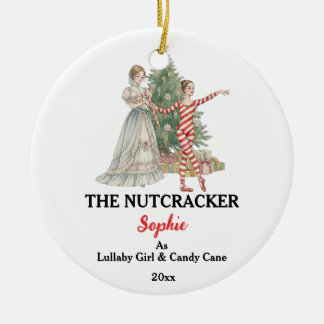 Custom Lullaby Girl Nutcracker Photo Christmas Julgransprydnad Keramik