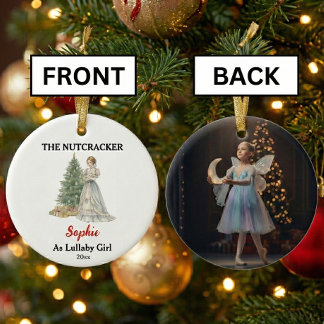 Custom Lullaby Girl Nutcracker Photo Christmas Julgransprydnad Keramik