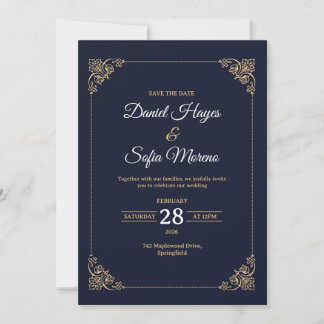 Custom Luxury Gold Wedding Invitation  Inbjudningar