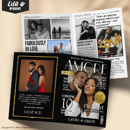 Custom Magazine Greeting Card, Modern Valentines Kort