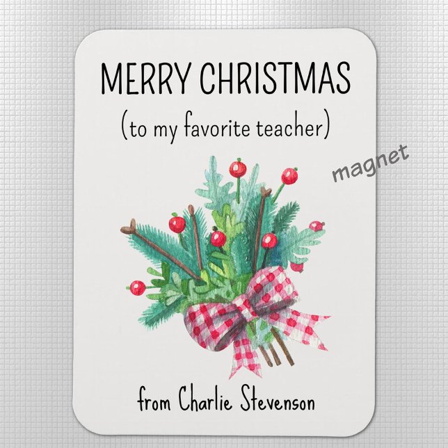 Custom Magnet Favorite Teacher Merry Christmas (Skapare uppladdad)