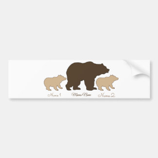 Custom Mama Bear With 2 Kid Names Mothers Day Gift Bildekal