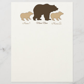 Custom Mama Bear With 2 Kid Names Mothers Day Gift Brevhuvud