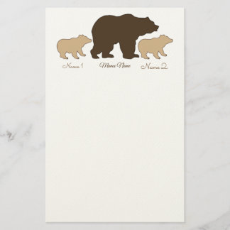 Custom Mama Bear With 2 Kid Names Mothers Day Gift Brevpapper
