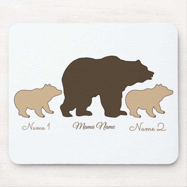 Custom Mama Bear With 2 Kid Names Mothers Day Gift Musmatta (Framsidan)