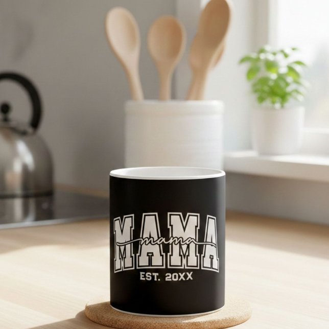 Custom Mama Est. Year Personalized Mom Established Kaffemugg (Skapare uppladdad)