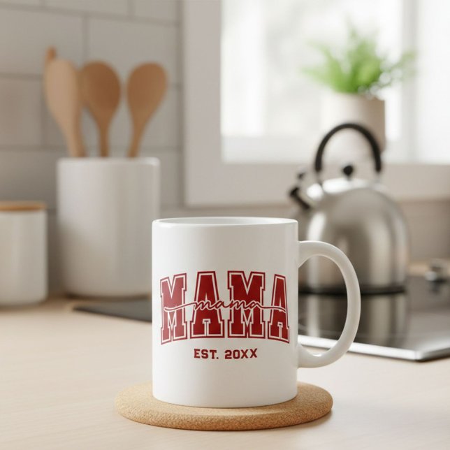 Custom Mama Est. Year Personalized Mom Established Kaffemugg (Skapare uppladdad)