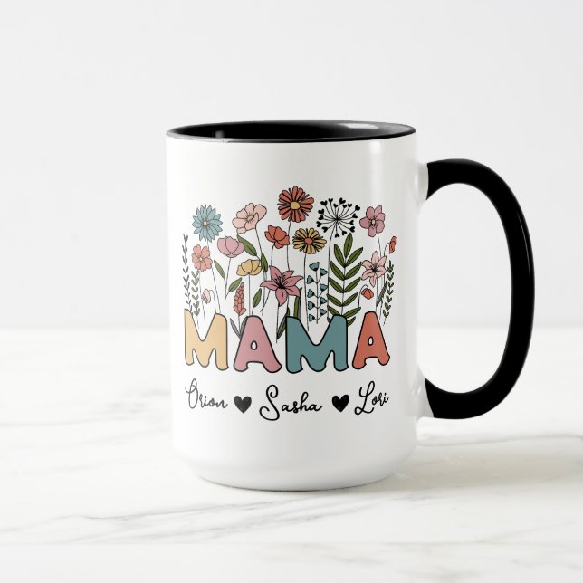 Custom Mama Mug Featuring Her Kids' Names Mugg (Höger)