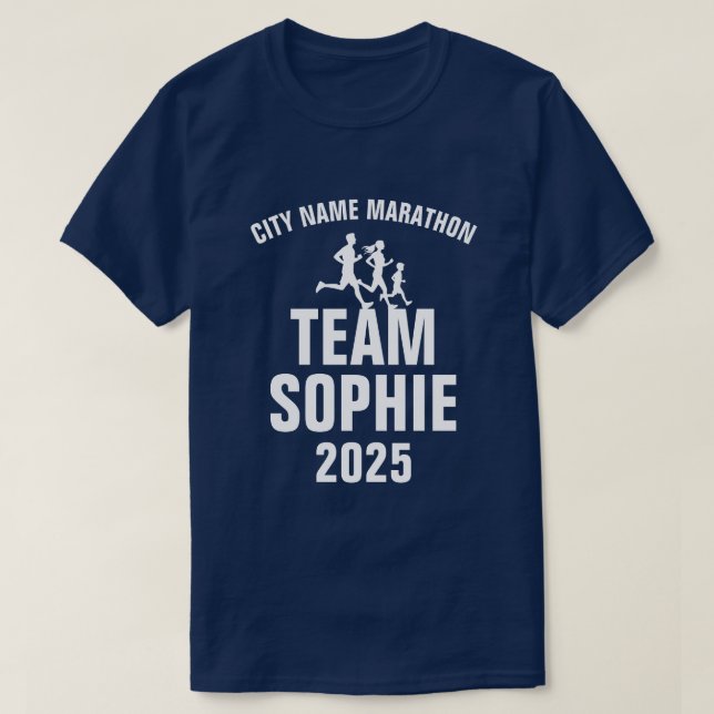 Custom Marathon Support Crew,Family Matching T Shirt (Design framsida)