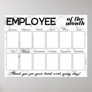 Custom Marble photo employee of the month display Poster
