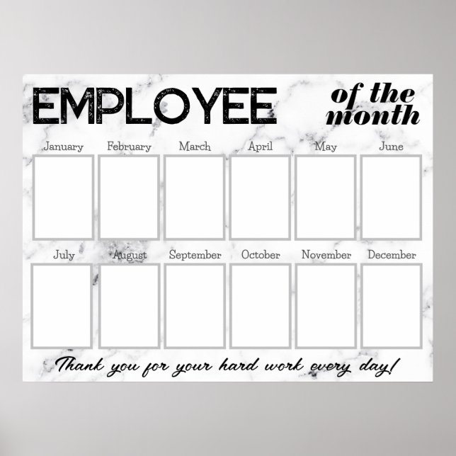 Custom Marble photo employee of the month display Poster (Framsidan)
