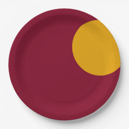 Custom Maroon & Gold Party Paper Plate