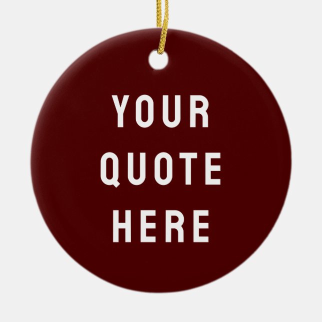 Custom Maroon Him Your Quote Here Her Personalized Julgransprydnad Keramik (Framsidan)