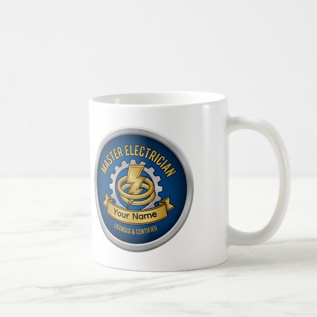 Custom Master Electrician Professional Badge Mug  Kaffemugg (Höger)