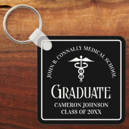 Custom Medical School Black Graduation Keepsake Nyckelring