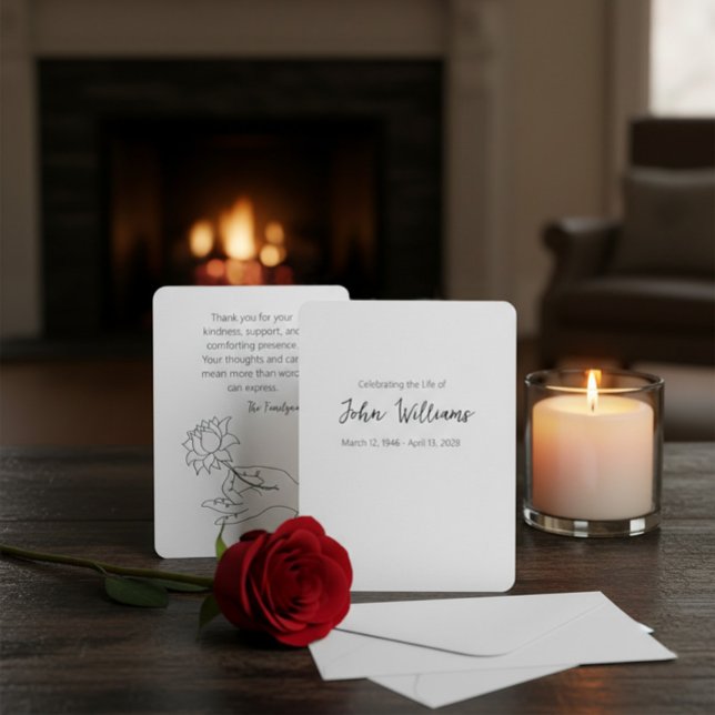 Custom Memorial Thank You Card Tack Kort (Skapare uppladdad)