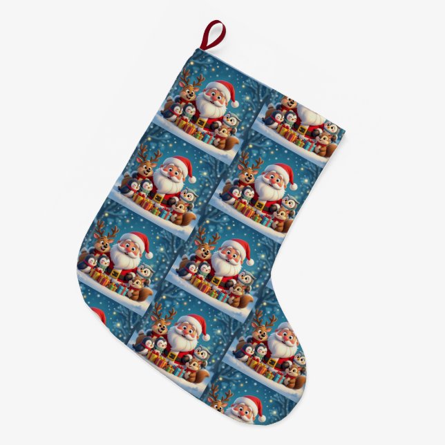 Custom Memory Keepsake Christmas Stocking Stor Julstrumpa (Framsidan (Hängande))