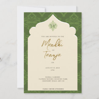 Custom Mendhi Invitation | Henna Night Inbjudningar