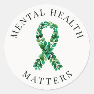Custom Mental Health Green Ribbon VSCO Aesthetic  Runt Klistermärke