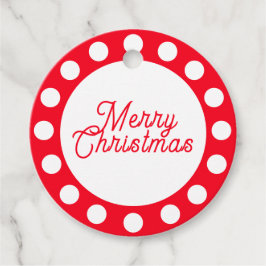 Custom Merry Christmas Red and White Dots Gåvor Etiketter