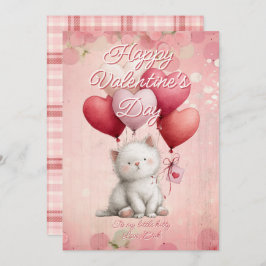 Custom Message Cat Animal Valentines Day Julkort