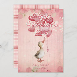 Custom Message Duck Animal Valentines Day Julkort