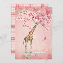 Custom Message Giraffe Animal Valentines Day Julkort