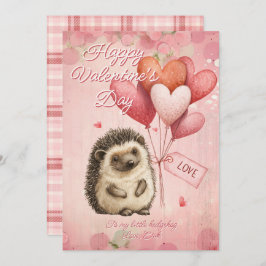 Custom Message Hedgehog Animal Valentines Day Julkort