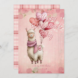 Custom Message Llama Animal Valentines Day Julkort
