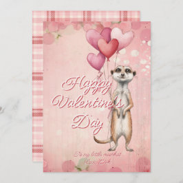 Custom Message Meerkat Animal Valentines Day Julkort