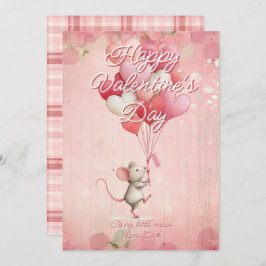 Custom Message Mouse Animal Valentines Day Julkort