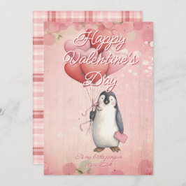 Custom Message Penguin Animal Valentines Day Julkort