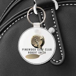 Custom Metal Golf Bag Tag,Personalized Round Sepia Nyckelring