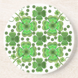 Custom Metallic Green Clover & Swirl Pattern  Underlägg