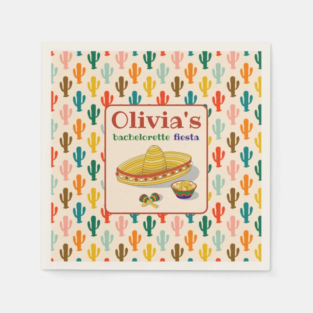 Custom Mexican Fiesta Bachelorette Party  Pappersservett (Framsidan)