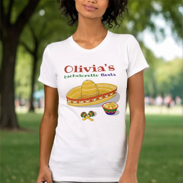 Custom Mexican Fiesta Bachelorette Party T-Shirt  (Skapare uppladdad)