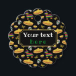 Custom Mexican Fiesta & Día de Muertos  Gåvor Etiketter<br><div class="desc">Add a festive finishing touch to your gifts and party favors with this Custom Mexican Fiesta & Día de Muertos Gift Tag. Featuring colorful sugar skulls, sombreros, maracas, piñatas, and nachos, these personalized tags are perfect for birthdays, bachelorette fiestas, Día de Muertos celebrations, and Mexican-themed events. Customize with a name,...</div>