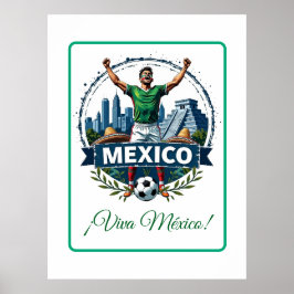 Custom Mexico National Football Team Celebration Poster