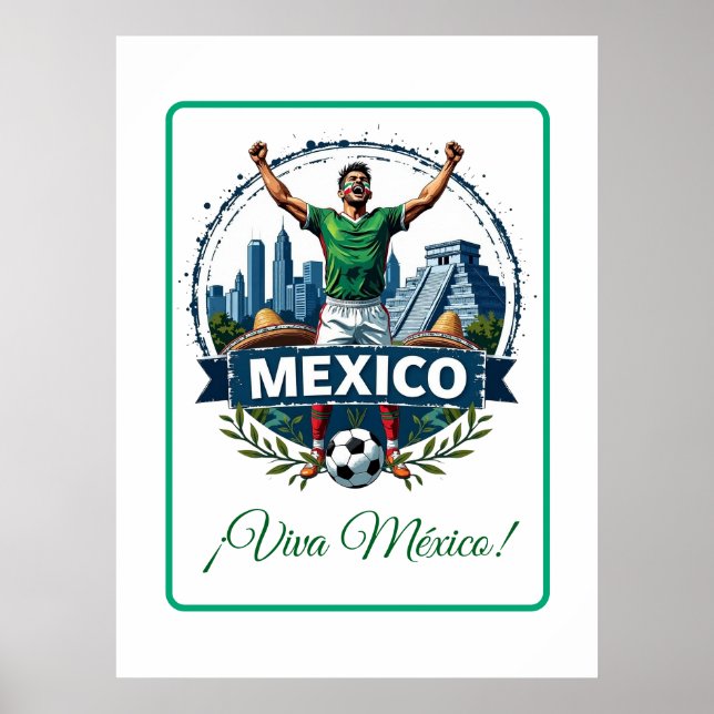 Custom Mexico National Football Team Celebration Poster (Framsidan)