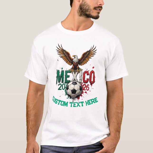 Custom Mexico National Soccer Football Team Fan T Shirt (Framsida)