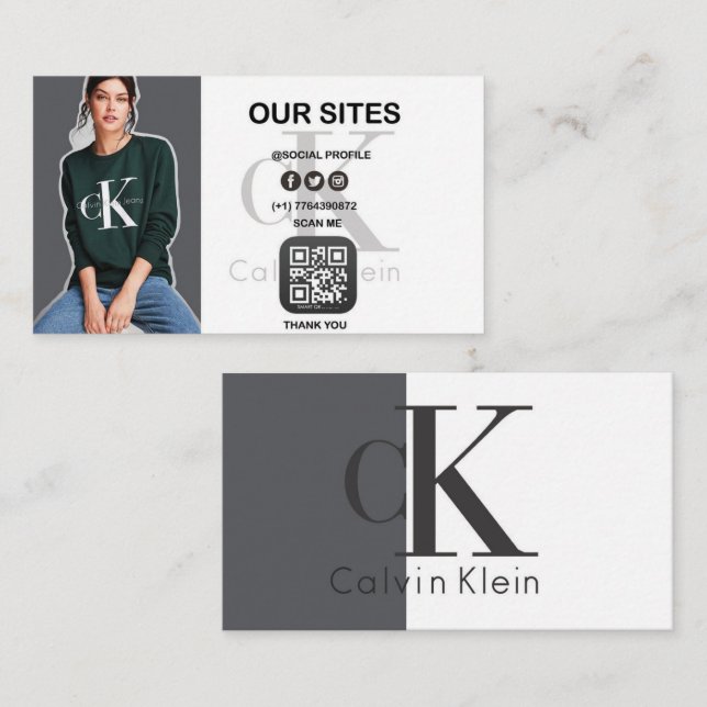 custom Minimal Business Card with QR Code – Modern Visitkort (Fram/baksida)