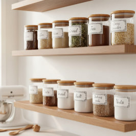 Custom Minimal Kitchen Storage Labels Klistermärken