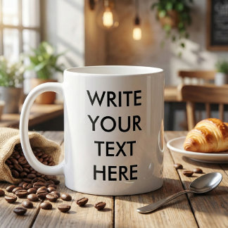 Custom Minimalist Black Text White Kaffemugg