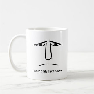 Custom Minimalist Expression Design Man Face Kaffemugg