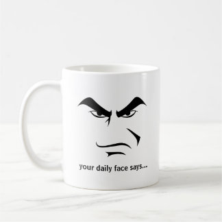 Custom Minimalist Expression Design Scowl Man Face Kaffemugg