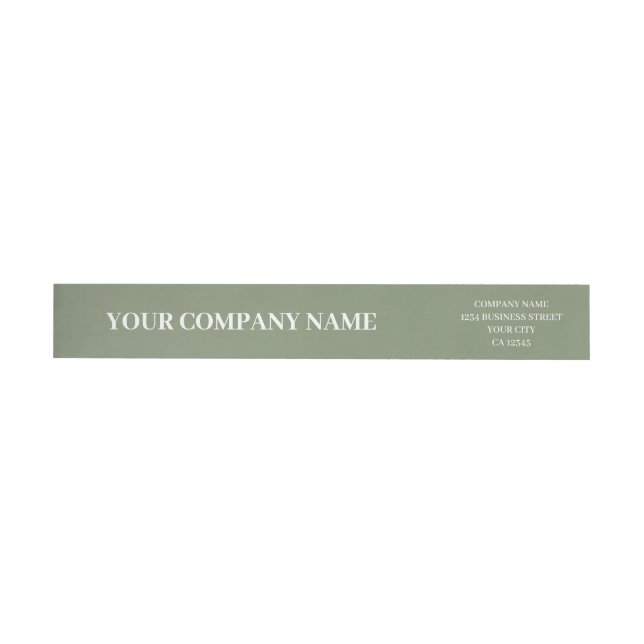 Custom Minimalist Trendy Sage Green Business Etikettband (Individual)