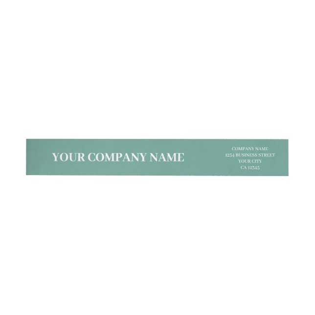 Custom Minimalist Trendy Teal Green Business Etikettband (Individual)