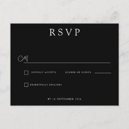 Custom Minimalist Wedding RSVP Meddelande Vykort